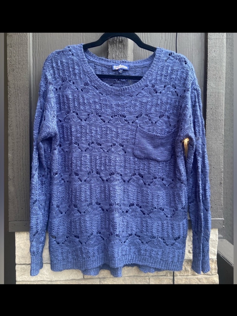 Freshman Cobalt Blue Light Open Knit Sweater Size Small 💙